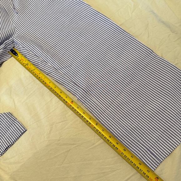 Zara Striped Sleeveless Jumpsuit w/ Button&Pockets, Adjustable Waist, Blue, Sz S - Picture 10 of 15